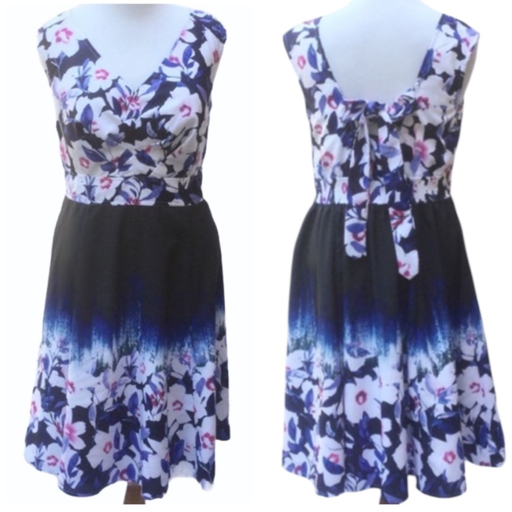 New Eshakti floral fit & flare crepe dress 16W